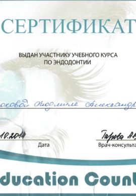 Сертификат Костюкова Людмила Александровна